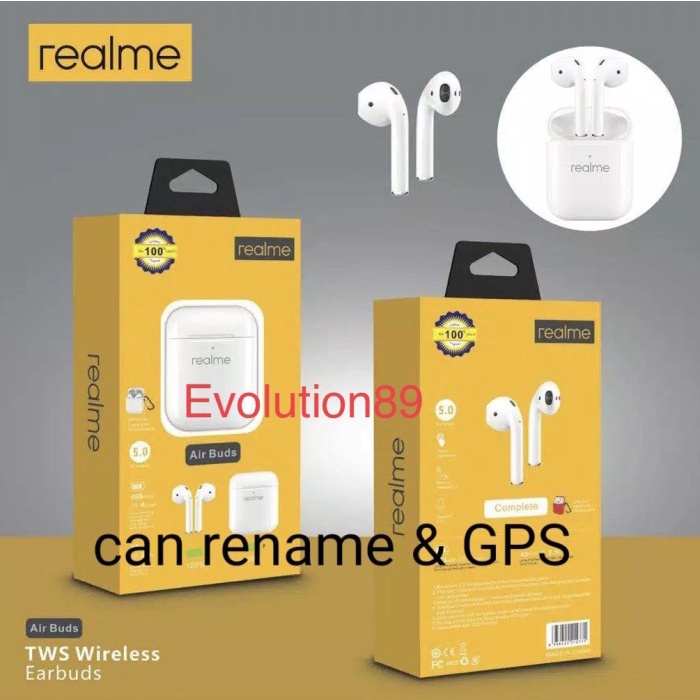 Headset Bluetooth Realme Tws Airbuds Free Silikon Earphone Handsfree - Airbuds