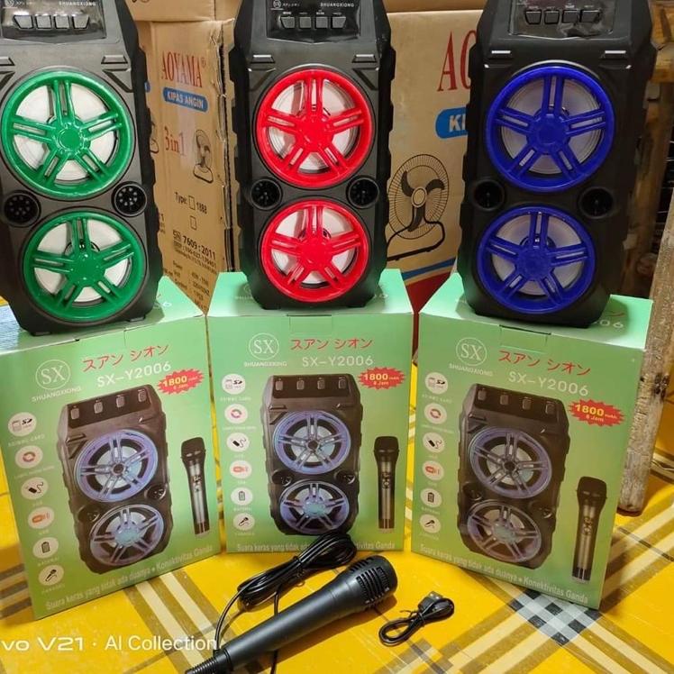 (STOK TERBARU) SPEAKER BLUETOOTH SX 5038 - SX-Y2006 -Y2007 BONUS MIC KARAOKE