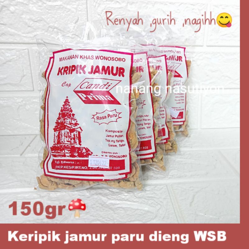 

Kripik keripik jamur kancing paru dieng WSB renyah gurih nagih