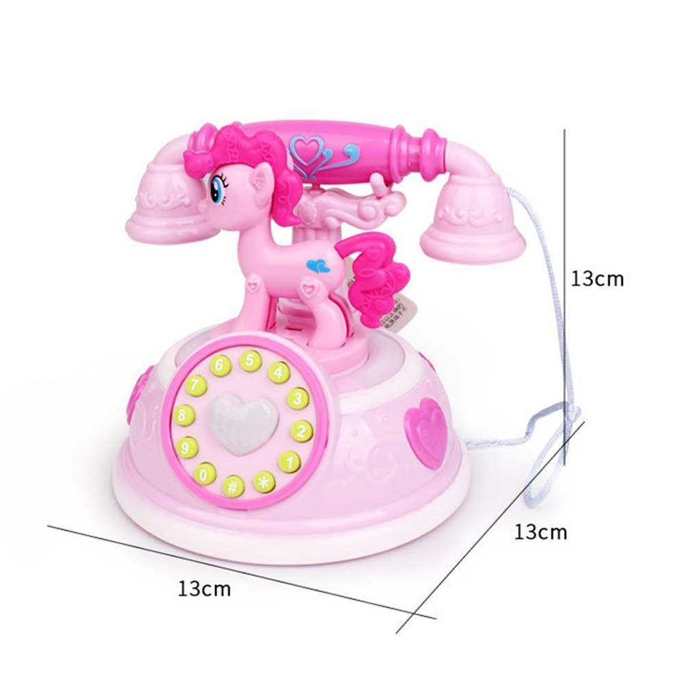 Quinton Pony Telepon Mainan Anak Hadiah Indah Pendidikan Dini Telepon Anak Mainan Musik Dengan Musik Suara Cahaya Simulasi Telepon Rumah