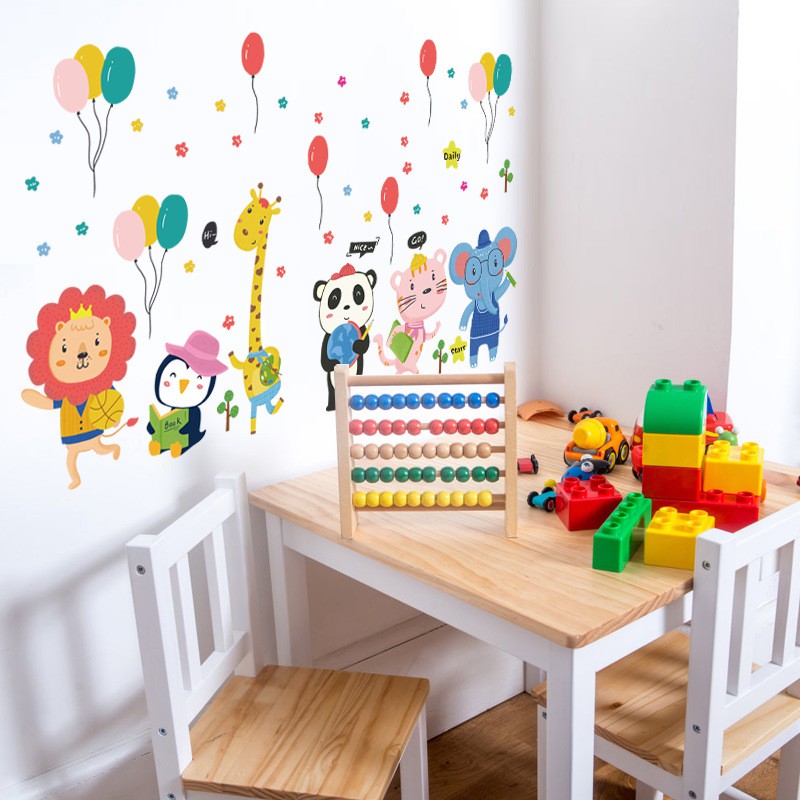 Reliza Wall Sticker Cute Animal Ballon Hewan Stiker Dinding LDR2936