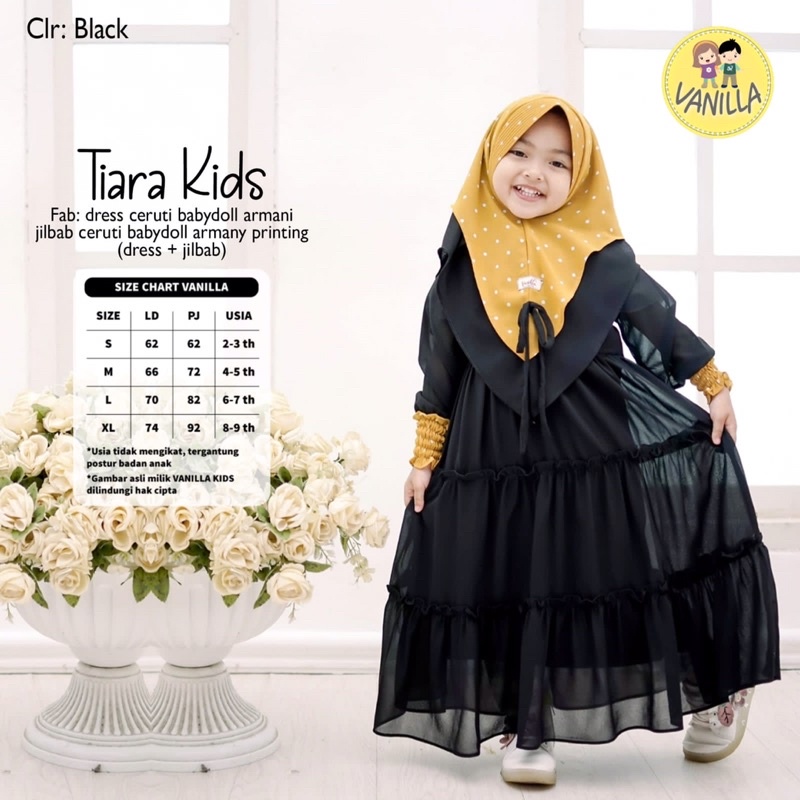 TIARA KIDS DRESS CERUTI BABY DOLL ARMANI/Dress Muslim Anak