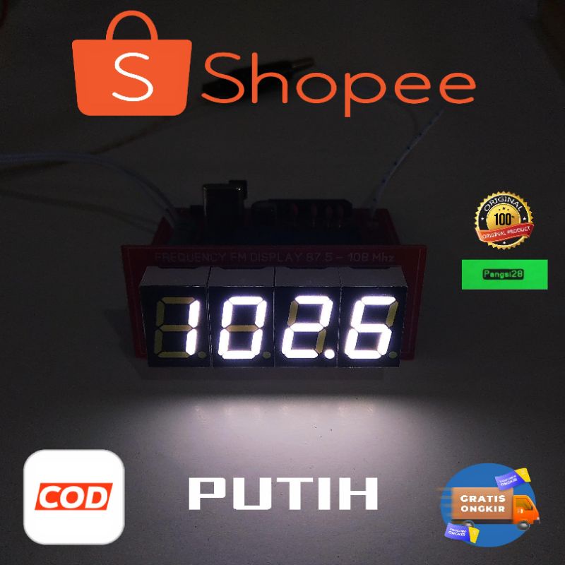 Frequency Counter FM Digital Display 4 Digit - Putih
