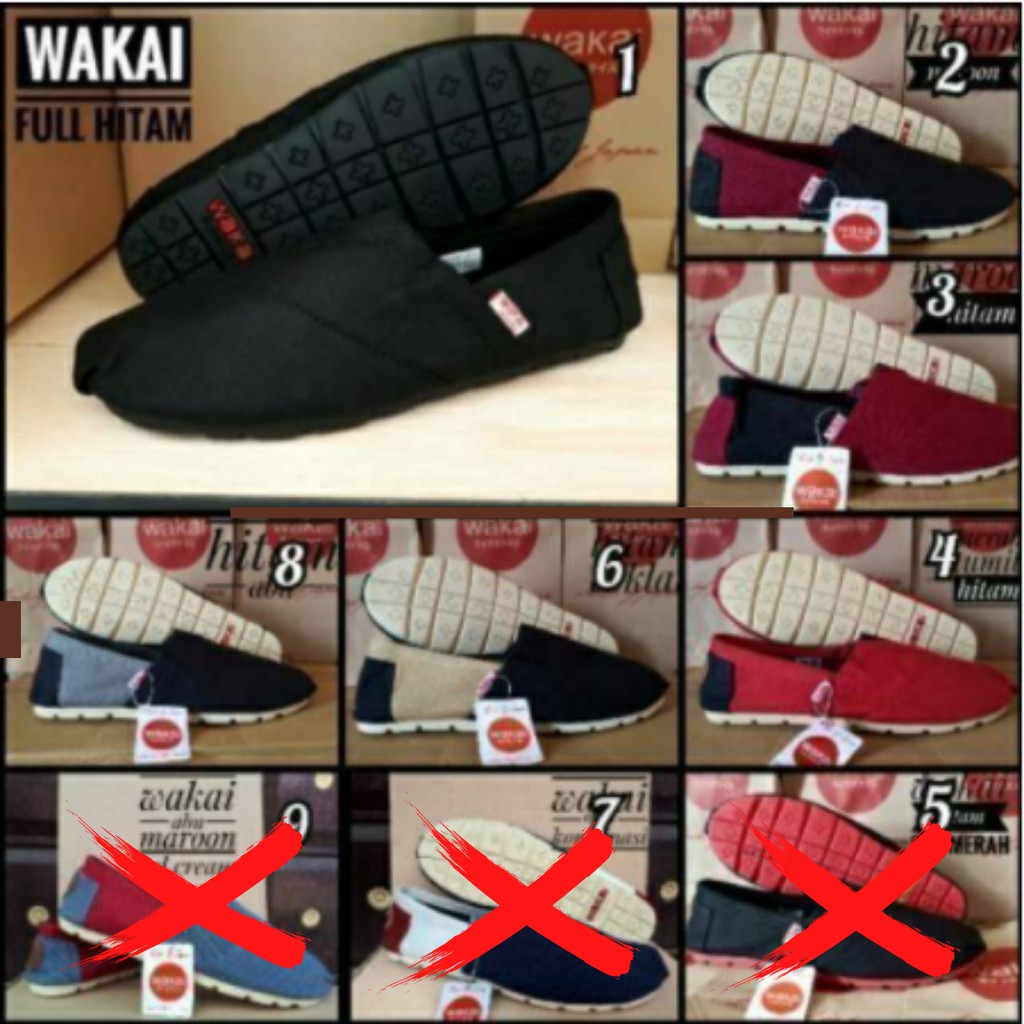 [ Size 36-43 ] Sepatu wakai label vietnam pria dan wanita terlengkap sol karet terbaru - BISA COD