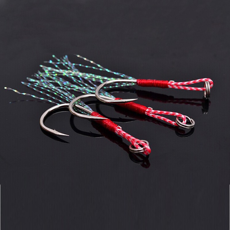 Shengyaofishing 20Pcs/set 13# Assist Jig Kail Pancing Umpan Swimbait Fishing Lure Bass Wobbler Jigging Sinking Hard Carbon Steel