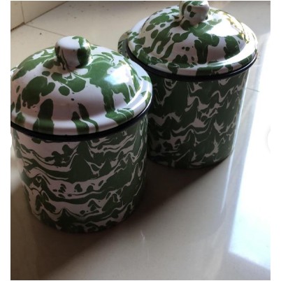 MUG CANGKIR ENAMEL SENG KALENG BURIK BLURIK BLIRIK LURIK LOREK BATIK KUNO JADUL ANTIK 10CM