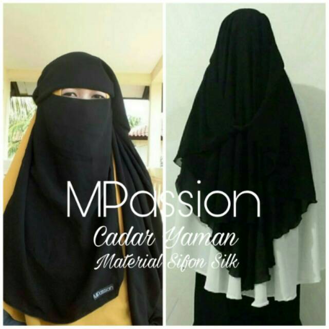 Purdah cadar niqob yaman pita kancing belakang