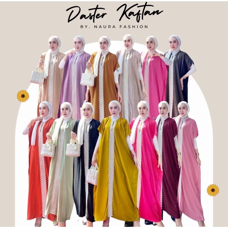 Daster kaftan by Naura/Kaftan Renda Panjang/Harga Penghabisan