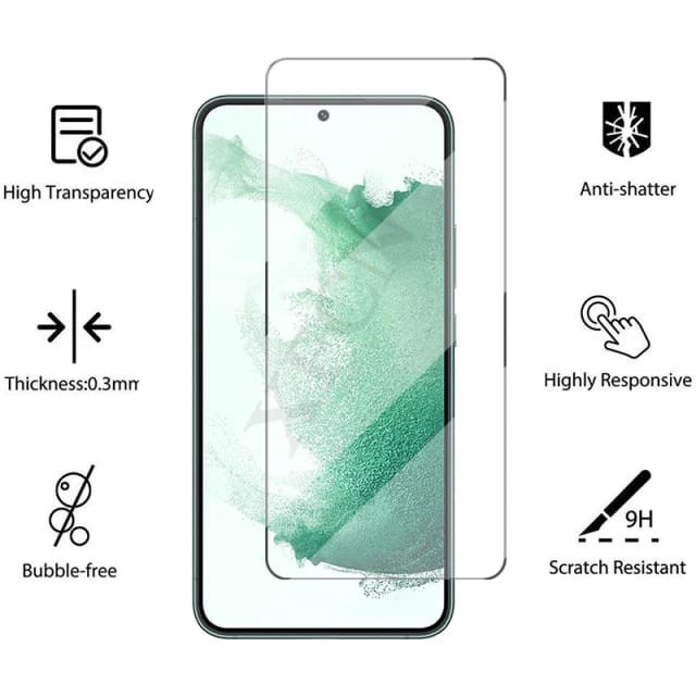 SAMSUNG GALAXY S23 / S23 PLUS / S22 / S22 PLUS TEMPERED GLASS CLEAR ANTI GORES KACA