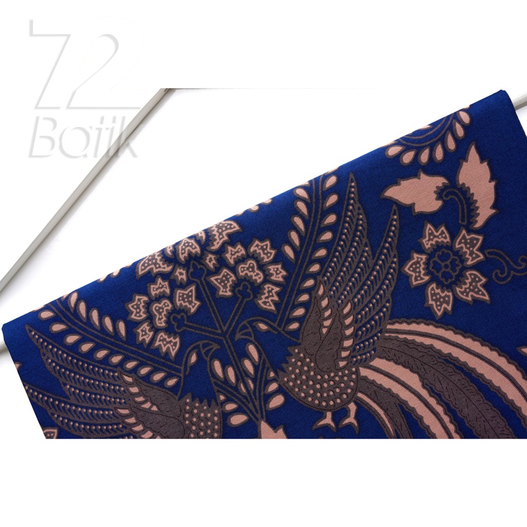 KAIN BATIK PREMIUM Bahan Katun Motif Burung Cokrominoto Warna Biru Dongker Dark Blue 725959 Cap 72 Jarik Jarit Samping Kebat Panjang Batik Katun Modern Premium Bahan Seragam Batik Pernikahan Kantor Keluarga Murah Kamen Jadi Batik Bali Lembaran