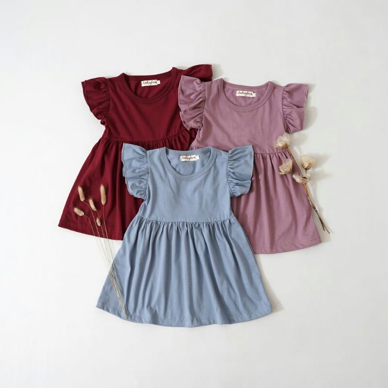 Dress anak perempuan /baju anak /ruffle dress /couple kakak adik /baju kembaran