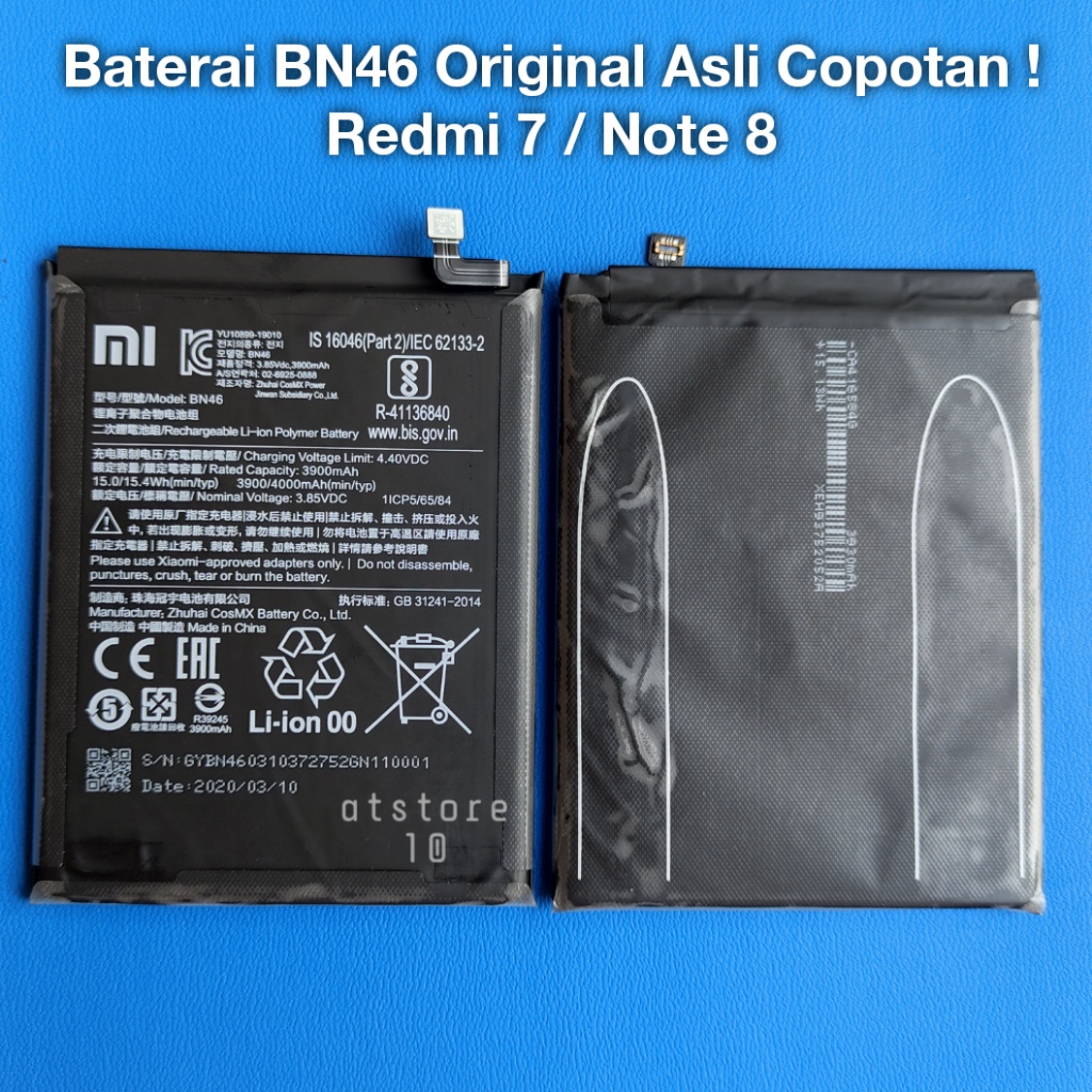 Baterai Batre Original Xiaomi Redmi Note 8 / Redmi 7 BN46 BN 46 Original Asli Copotan Cabutan