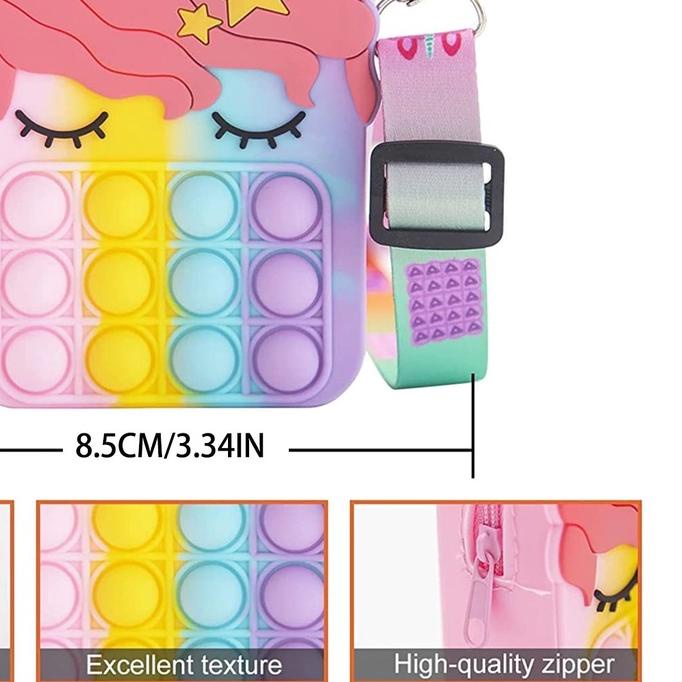 ✪ Tas Selempang Anak Pop It Unicorn IMPORT Kekinian Tik tok Fashion ☝