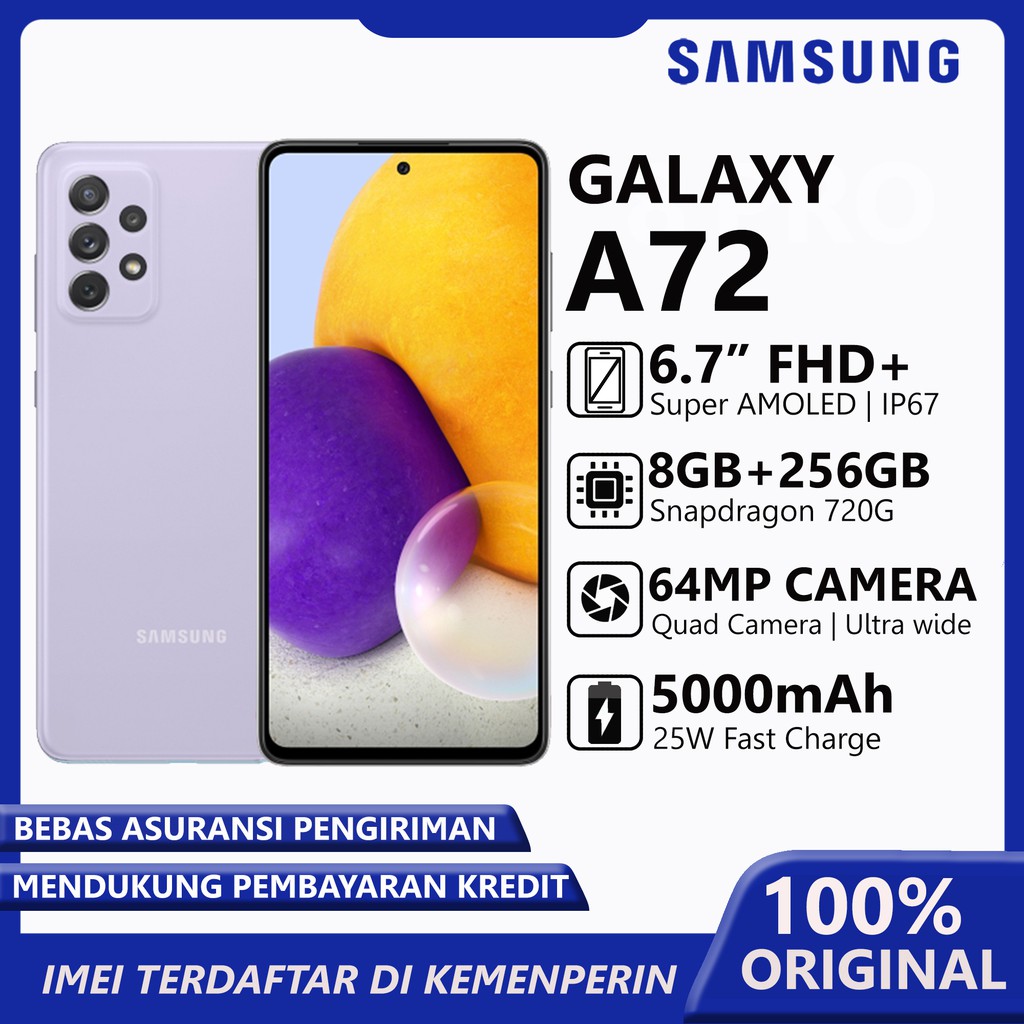 Samsung Galaxy A72 ram 8gb rom 128gb garansi resmi sein