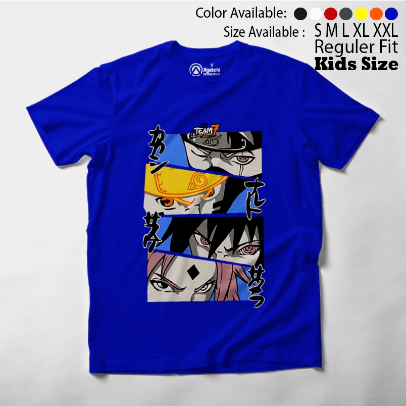 Baju Kaos Atasan Anak Laki-Laki Kids T Shirt Anime Naruto Shipuden Team 7 Kakashi Naruto Sasuke Sakura