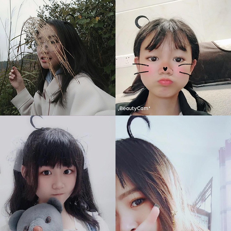 AC076 Rambut Palsu Cartoon Cute Hairclip Extension Piece