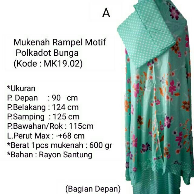 Mukenah Rampel Motif Bunga | Mukena | Mukenah Batik | Grosir Mukena | Grosir Mukenah Murah
