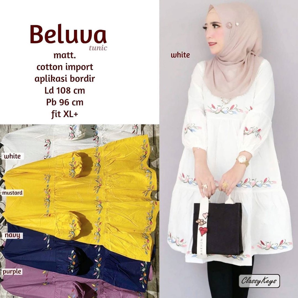 Tunik Jumbo Kekinian Grosir baju Solo Beluva Tunik Classy Keys