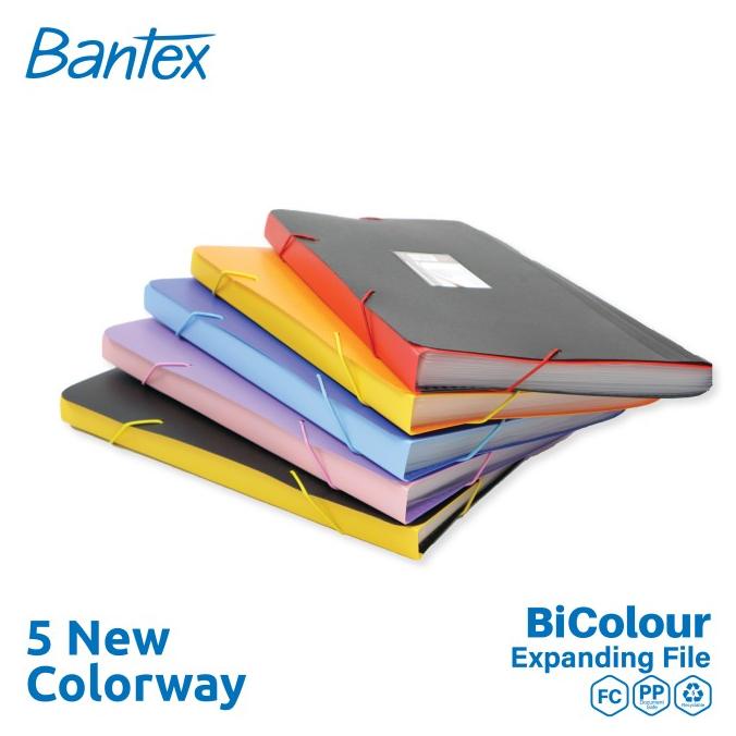 

NEW SALE BANTEX BICOLOUR EXPANDING FILE FOLIO 12 POCKET 3601 SALE