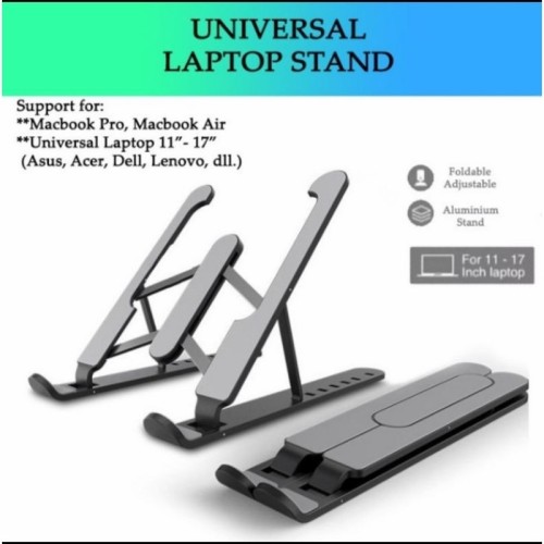 Dudukan Laptop Stand Holder Laptop Macbook Notebook IPAD Tablet Lipat PRO Anti Slip Portable Praktis