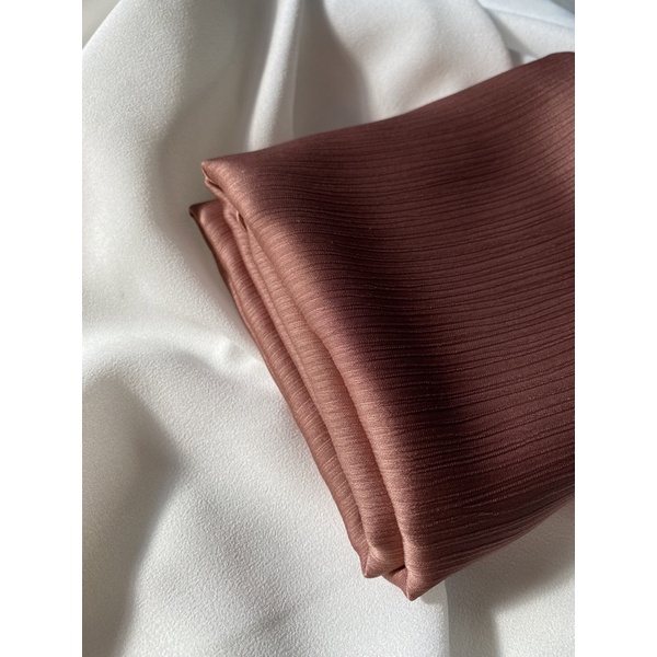 Pashmina Malay Silk Texture Premium Shawl Rayya Silk-Mocca