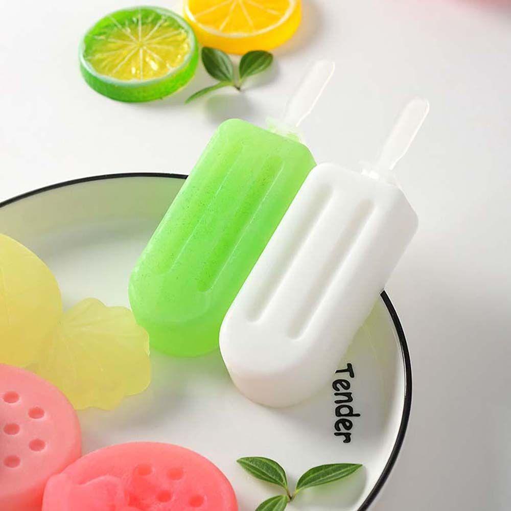 [Elegan] Cetakan Es Krim Musim Panas Dengan Tutup Dan Stik Alat Dessert Ice Tray Gadget Dapur Pembuat Es Pop Buatan Sendiri