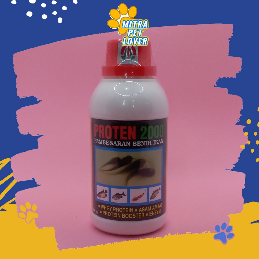 VITAMIN PERTUMBUHAN IKAN - PROTEN 2000 250 ML ORIGINAL - CAIRAN MEMBANTU MEMBESARKAN BENIH FISH AMPUH CEPAT PANEN - PROTEIN ASAM AMINO &amp; ENZYM - MURAH - ANIMAL HEALTHCARE AND VETERINARY TAMASINDO OBAT DAN SUPLEMEN HEWAN BINATANG PELIHARAAN MITRAPETLOVER