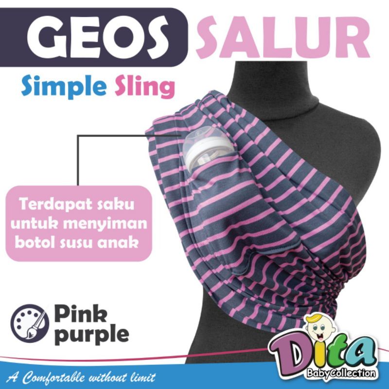 Gendongan Kaos(Geos) Dita Geos Salur 1 LAPIS GENDONGAN SIMPLE SLING GEOS