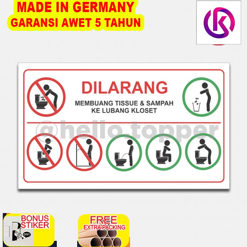 

Murah Sign Akrilik Larangan Toilet Himbauan / Sign Board Akrilik Printed