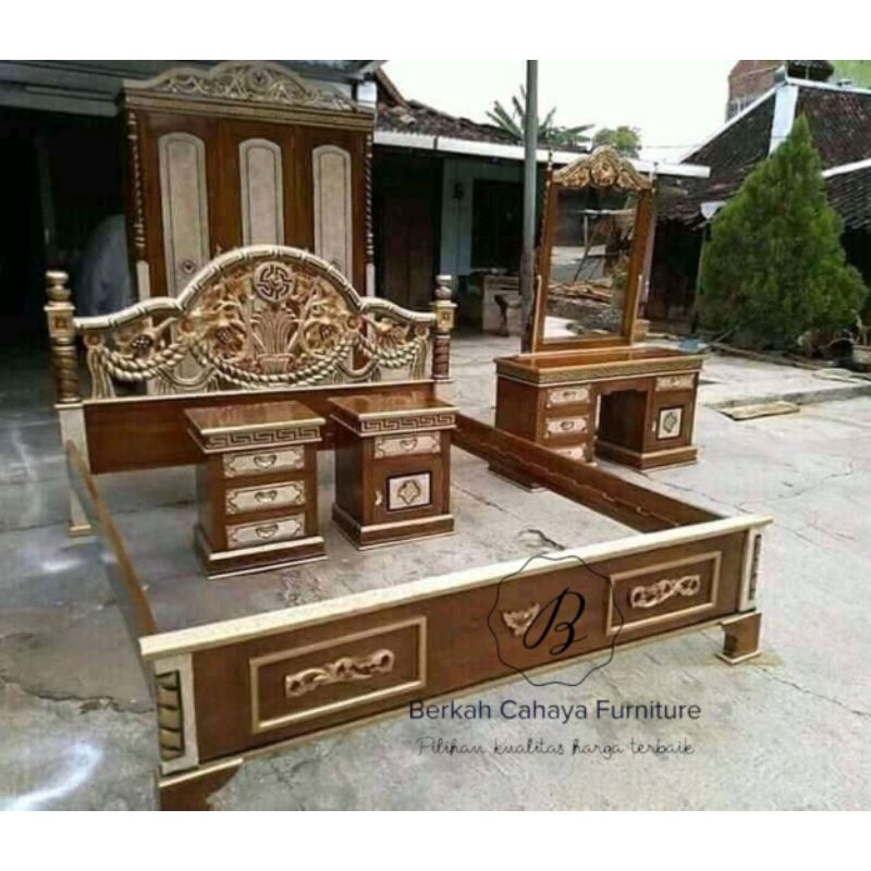 set kamar tidur seserahan jati ukir jepara