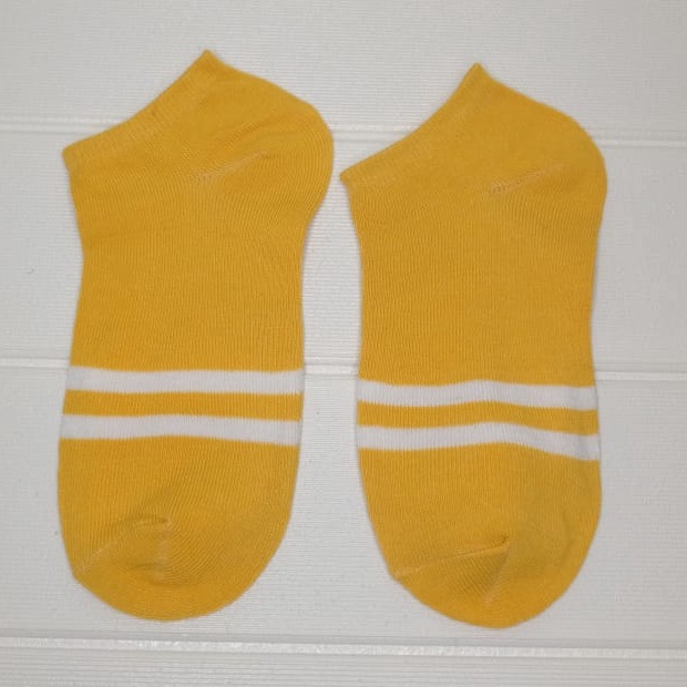 ❤️GTB❤️ Kaos Kaki Pendek Semata Kaki Ankle Cute Short Socks Kaos Kaki Polos-GARIS KUNING