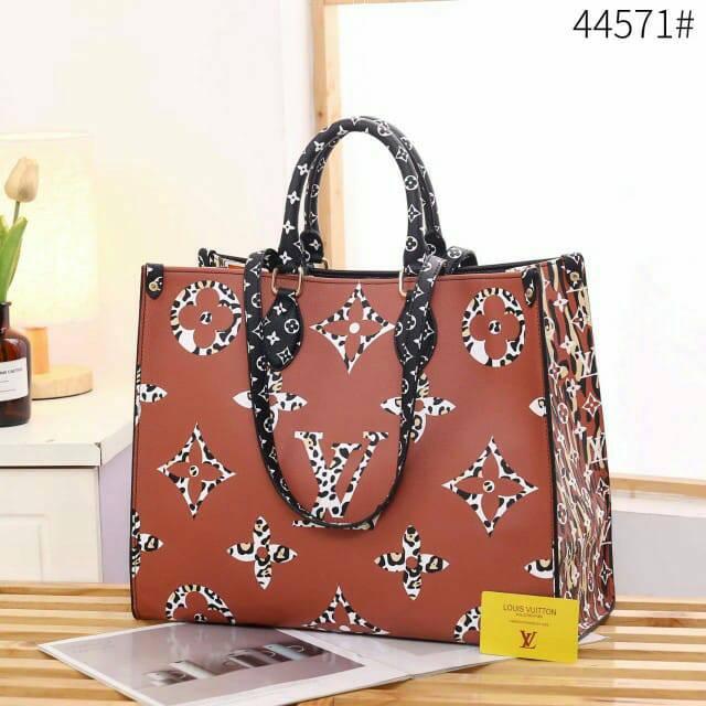 Tas Tote Wanita LV Onthego Jungle Edition