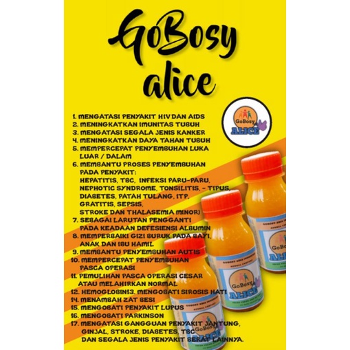 Gobosy alice herbal 8 botol