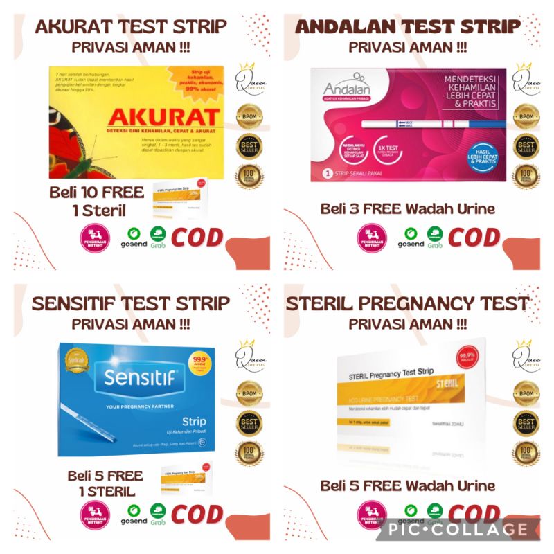 BEST 4in1 Tes kehamilan Strip Free Wadah Urine - Test pack Strip - Andalan Test kehamilan - Sensitif Strip Testpack - Akurat strip Tespek - Steril Pregnancy Testpek