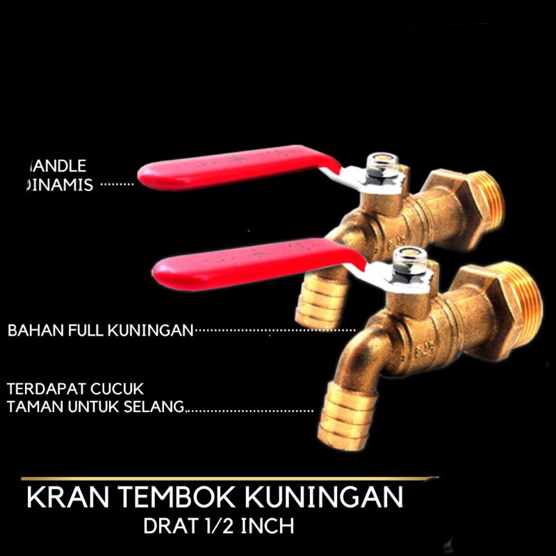 KRAN AIR 1/2&quot; 100% KUNINGAN FLUSSO (288)