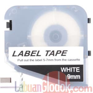 

Tape label cassette L-mark 9mm LM-409WL Black on white for LK320