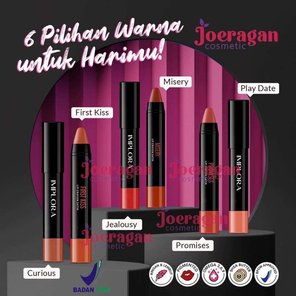 ❤ IMPLORA Lip Crayon Satin | Lipstick | Lip Cream | Lipcream | Lipcrayon BPOM  ❤