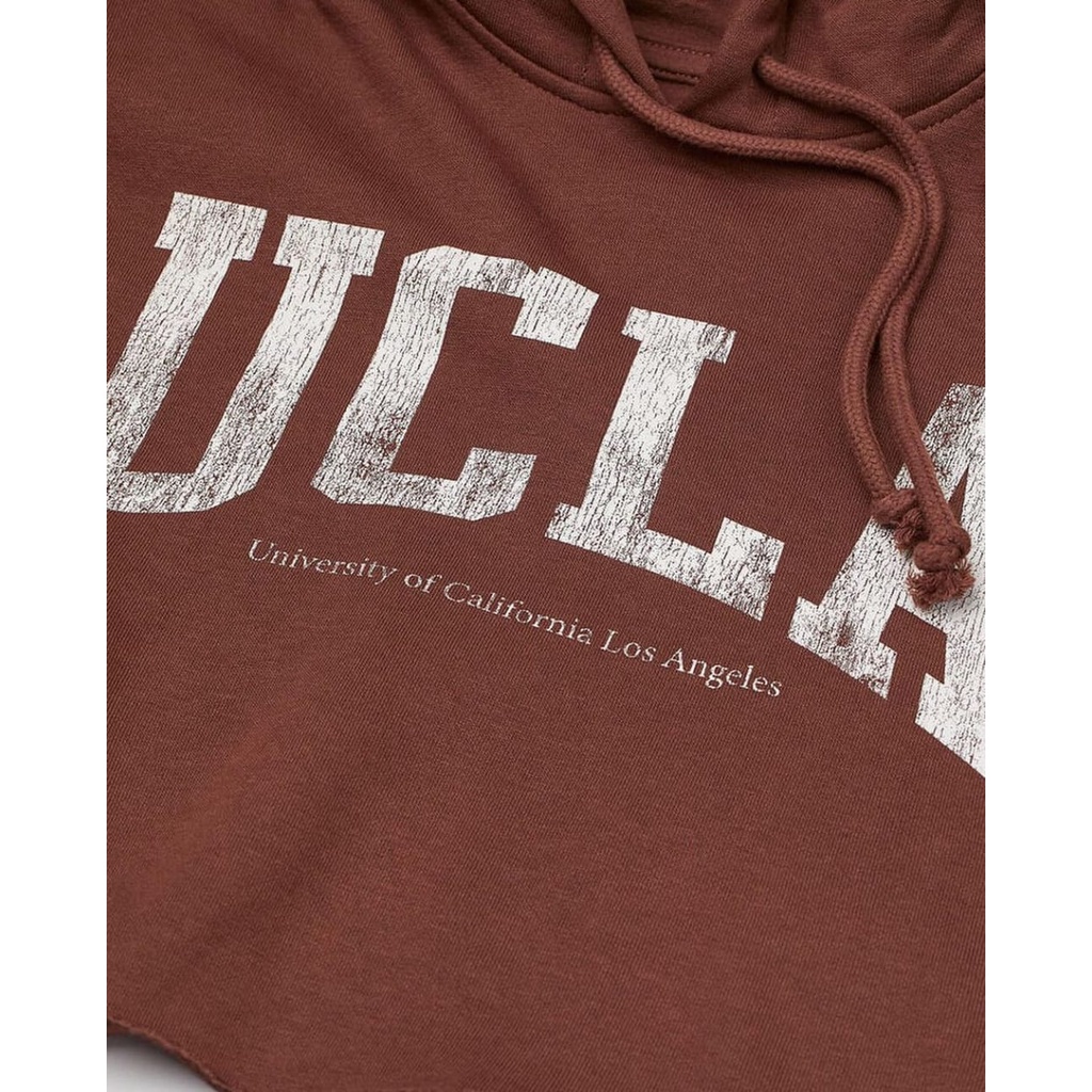 SWEATER WANITA - UCLA CROOPE HOODIE SWEATER MOCCA - SWEATER CROP WANITA