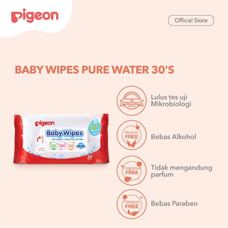 PIGEON Paket Hemat Botol Wide Neck PPWN 160ml + Brush + Cleanser + Wipes Pure Water Tas Bening