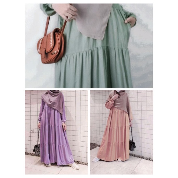 Hanum Dress Polos / Casandra Dress Rayon  / Gamis Putih / Busui Friendly / Gamis Wanita Muslim / Gamis Hitam / Dress Wanita Terbaru