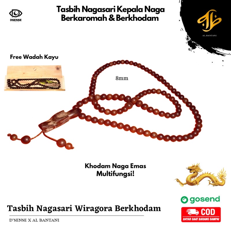 Tasbih Nagasari Wiragora Ukir Kepala Naga Berkhasiat