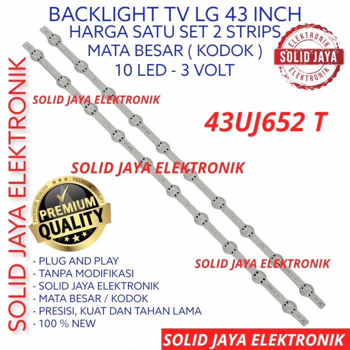 BACKLIGHT TV LED LG 43 INC 43UJ652 43UJ652T 43UJ LAMPU BL KODOK 10K 3V