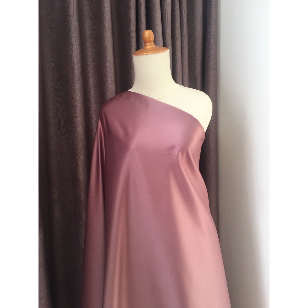 Bahan Kain Satin Velvet Premium Warna Rose Bronze Terracota Terakota Furing Kebaya Bridesmaid