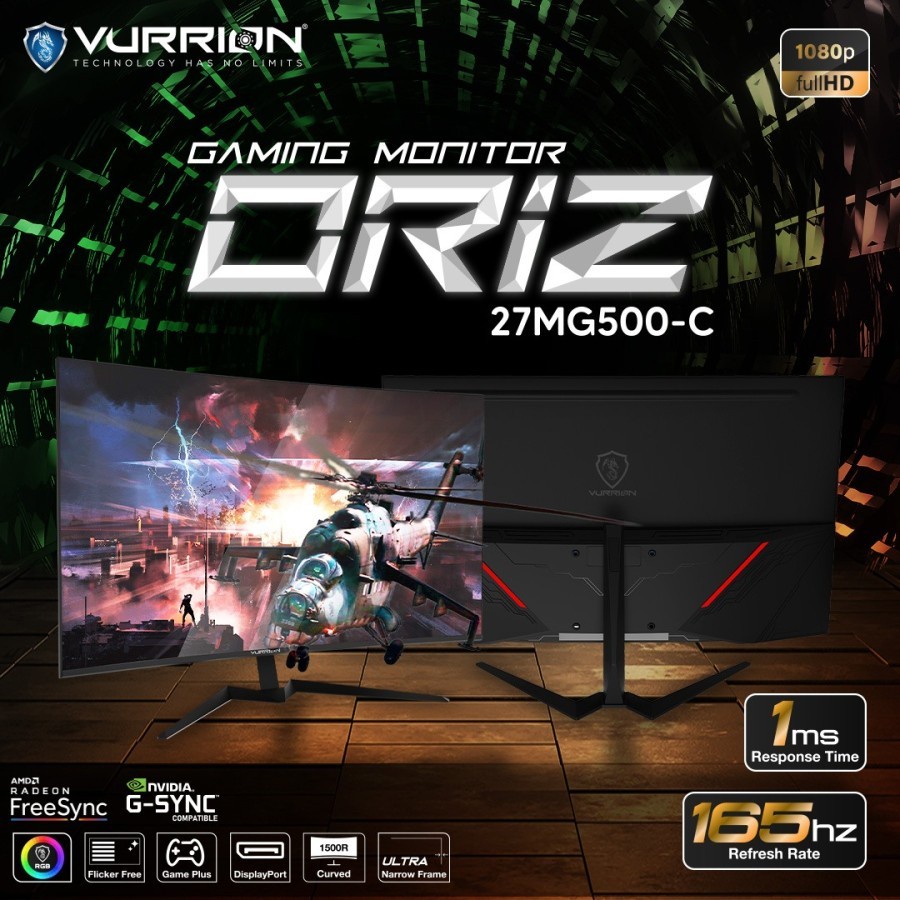 Monitor LED Gaming ORIZ 27 inch (27MG500-C) Curved Vurrion  Full HD FHD 1MS 1 Year Warranty