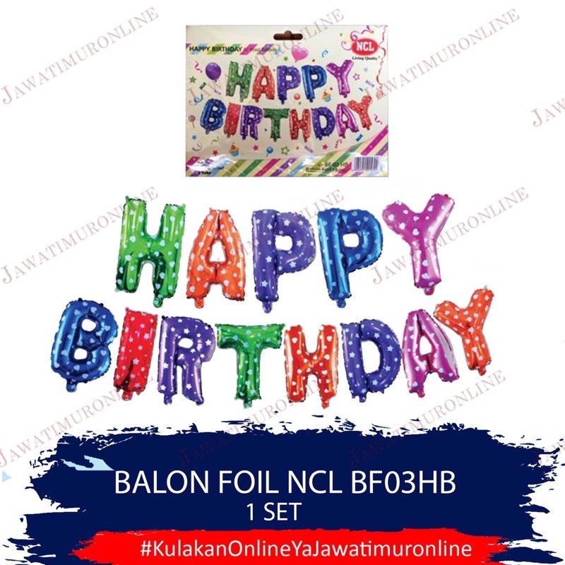 Balon Foil Set Happy Birthday 40 cm