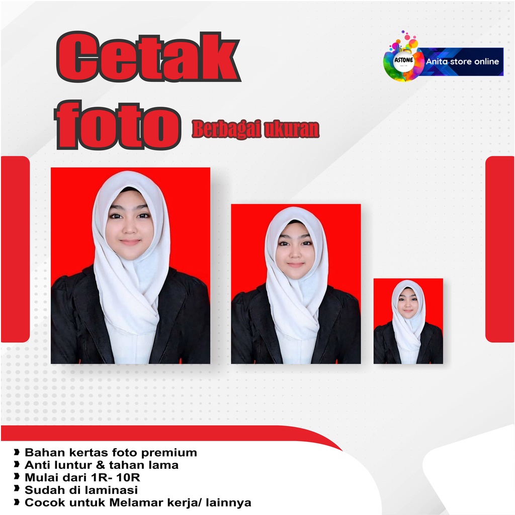 ASTONE CETAK FOTO ONLINE Custom foto / cetak foto Berbagai ukuran 2x3 / 3x4 /4x6 SAMPAI 10R