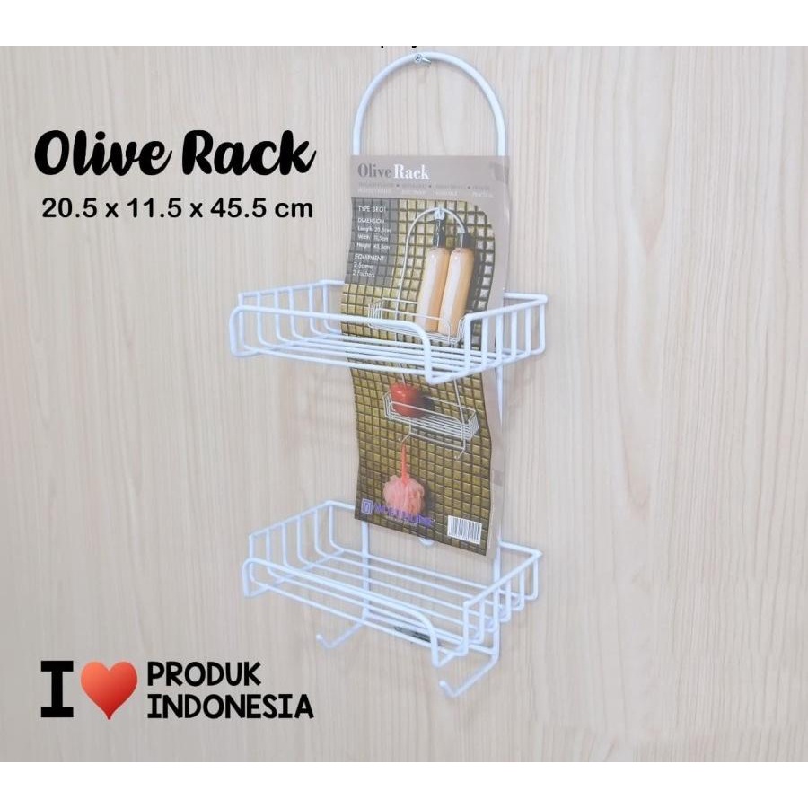 RAK KAMAR MANDI OLIVE RAK SHAMPO SABUN/RAK GANTUNG OLIVE RAK KAMAR MANDI SUSUN 2 WARNA PUTIH