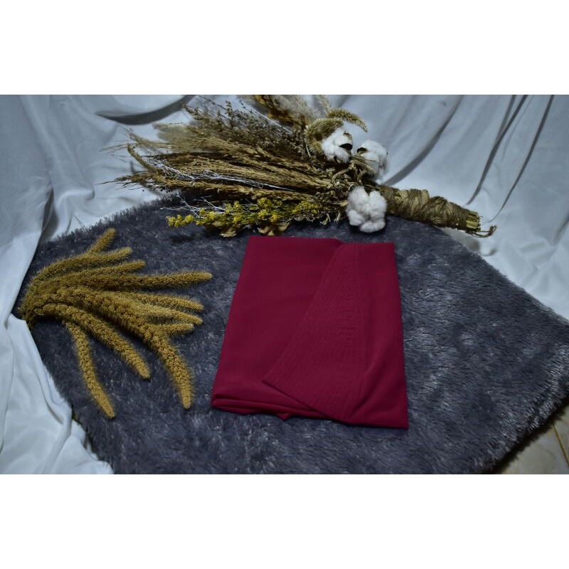 khimar instan LV ceruty beby doll premium hijab/ jilbab / kerudung LV ceruty dua layer premium-maron