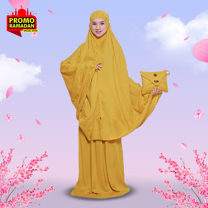 Mukena Bali Dewasa Katun Rayon Mukenah Bali motif Polos Travel Bahan Dingin Katun Rayon Adem Lembut 