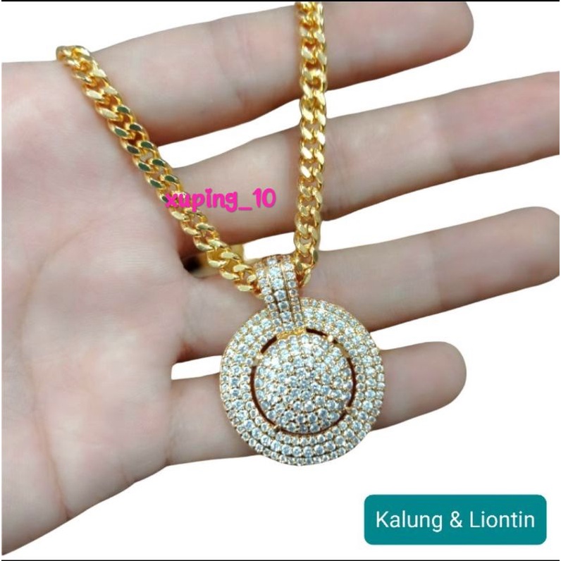 Kalung liontin wanita dewasa lapis emas perhiasan xuping aksesoris fashion